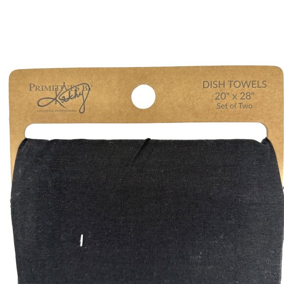 Primitives by Kathy Set of 2 Dish Towels 20x28 Black Roam Far Wander Wide NWT - Picture 4 of 5